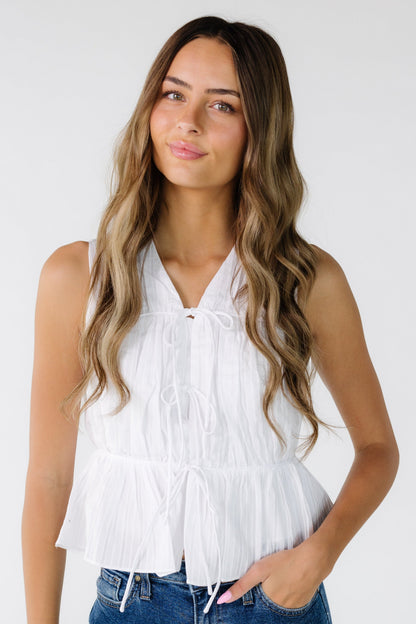 The Textured Bow Tank WOMEN'S TOP Mod Ref 