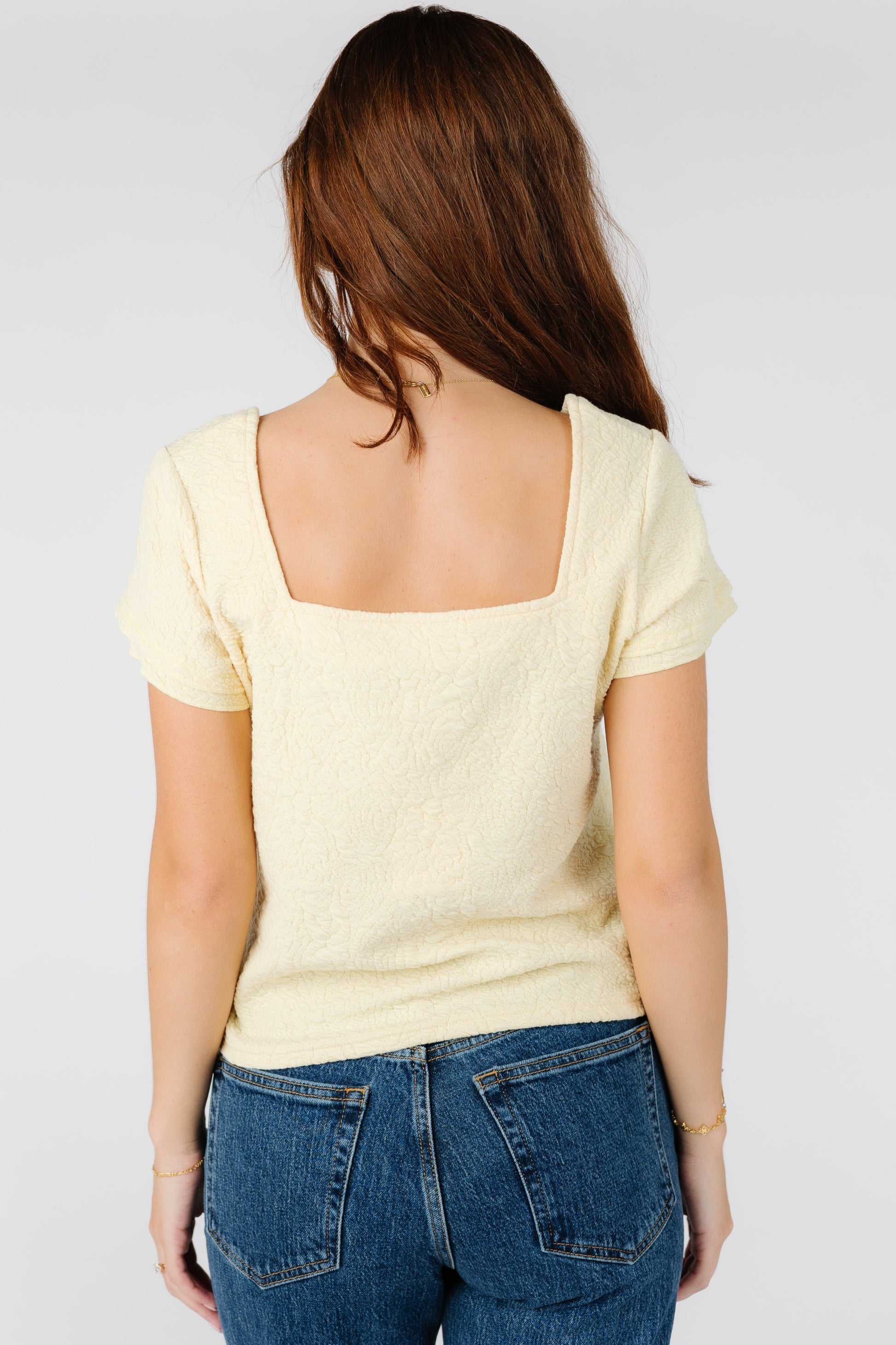 Brass & Roe Textured Square Neck Top WOMEN'S TOP brass & roe 