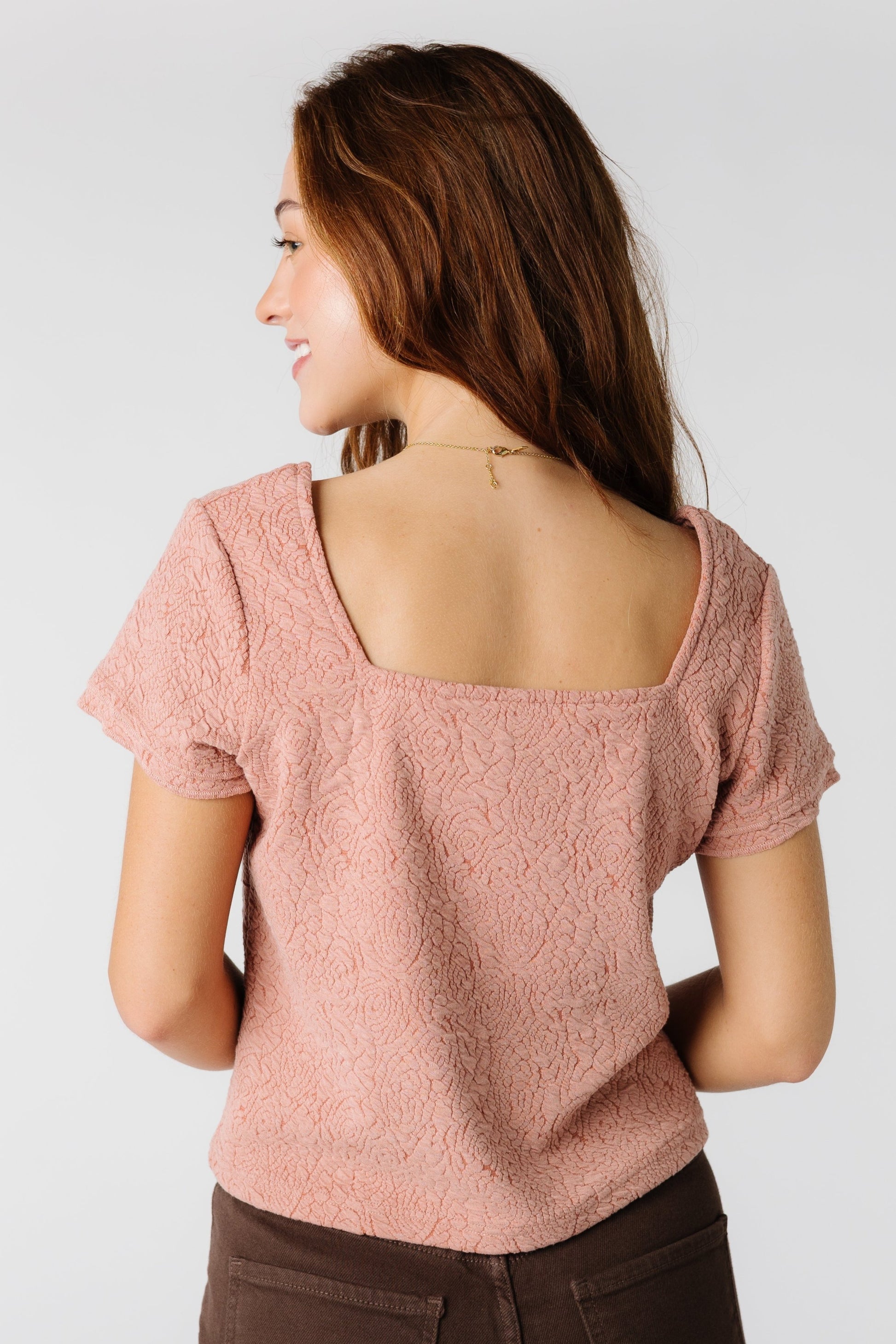 Brass & Roe Textured Square Neck Top WOMEN'S TOP brass & roe 