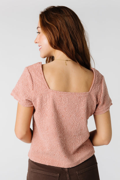 Brass & Roe Textured Square Neck Top WOMEN'S TOP brass & roe 