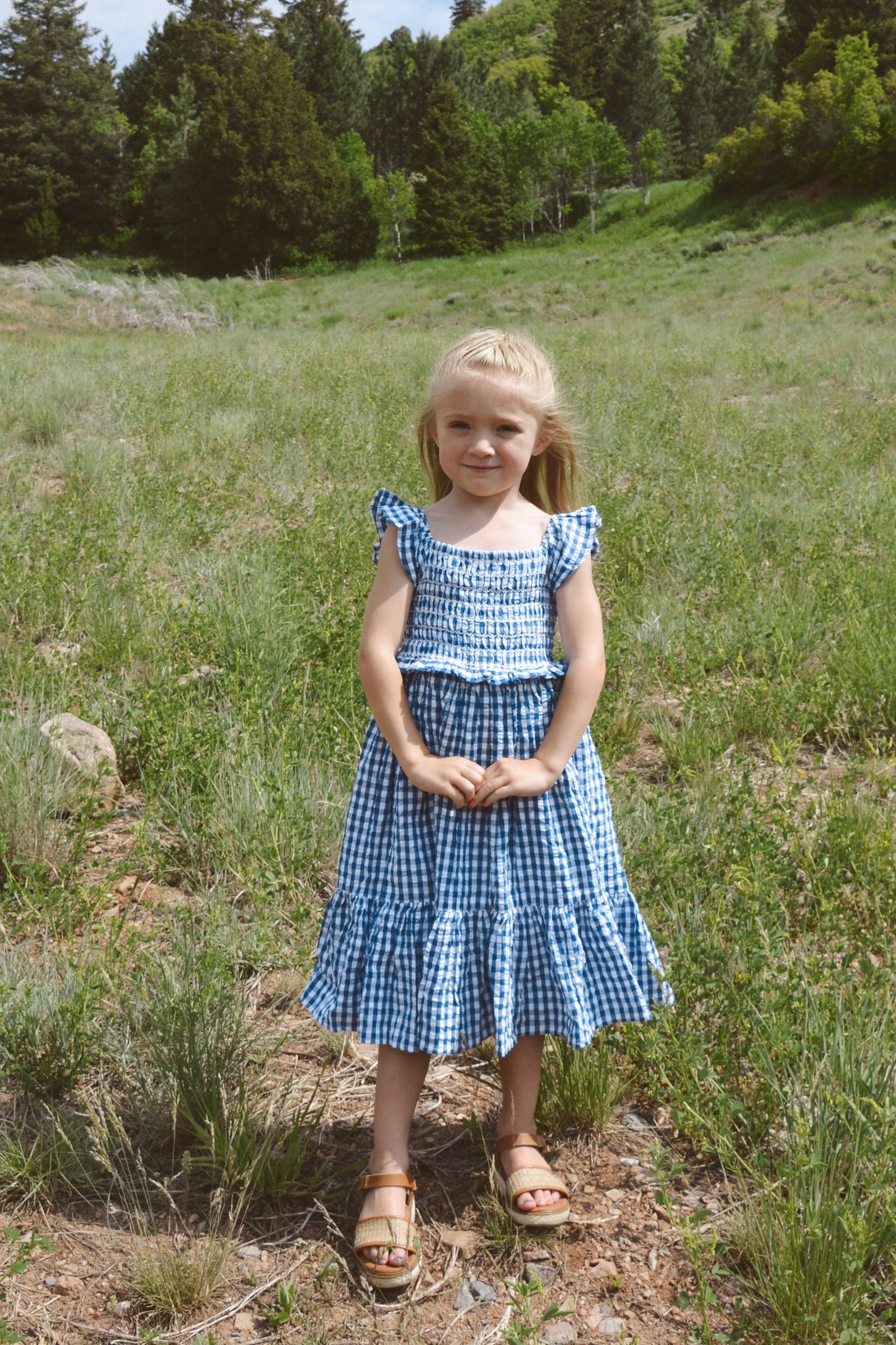 Citrus Tali Gingham Girl's Dress GIRL'S DRESS Citrus 