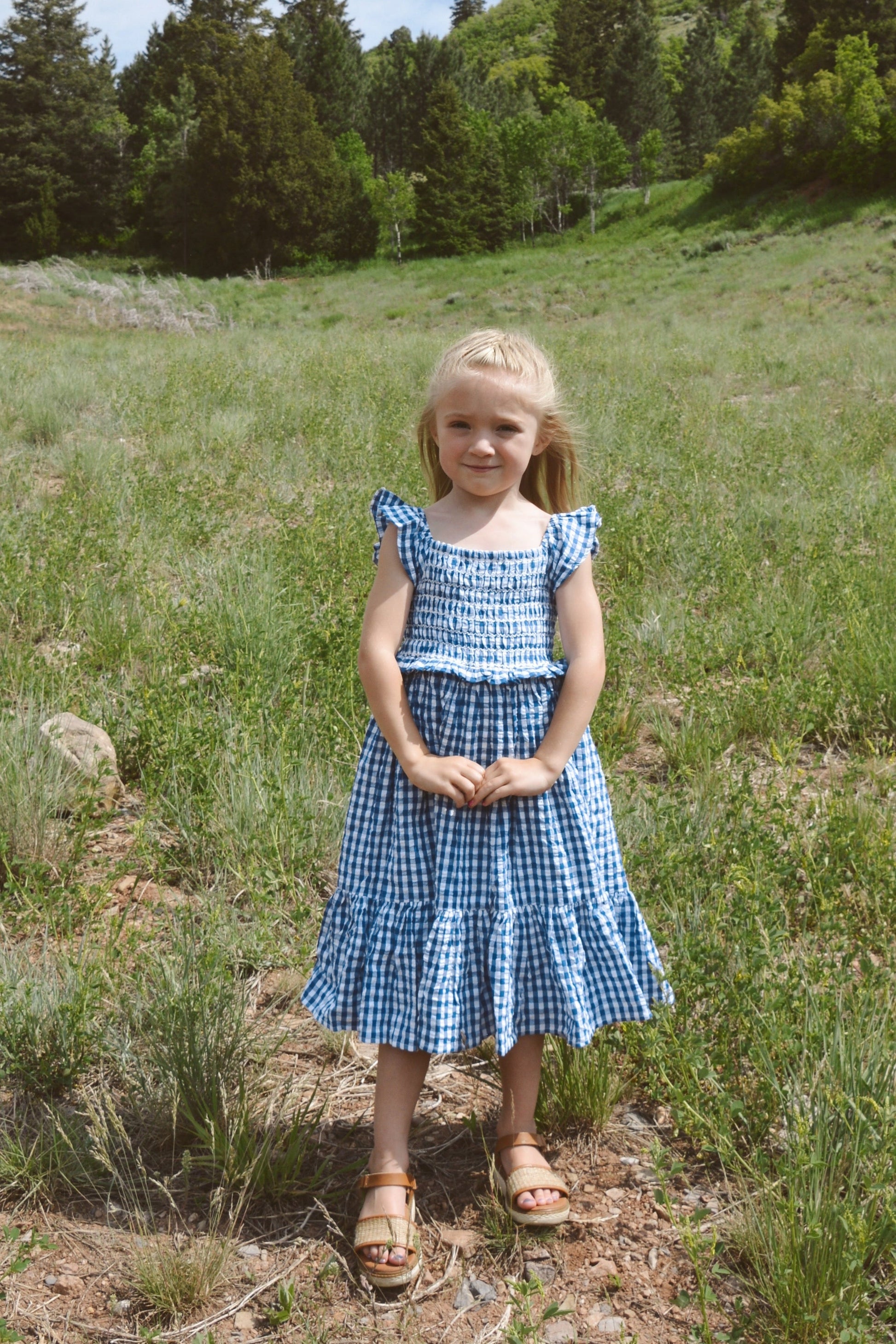 Citrus Tali Gingham Girl's Dress GIRL'S DRESS Citrus 