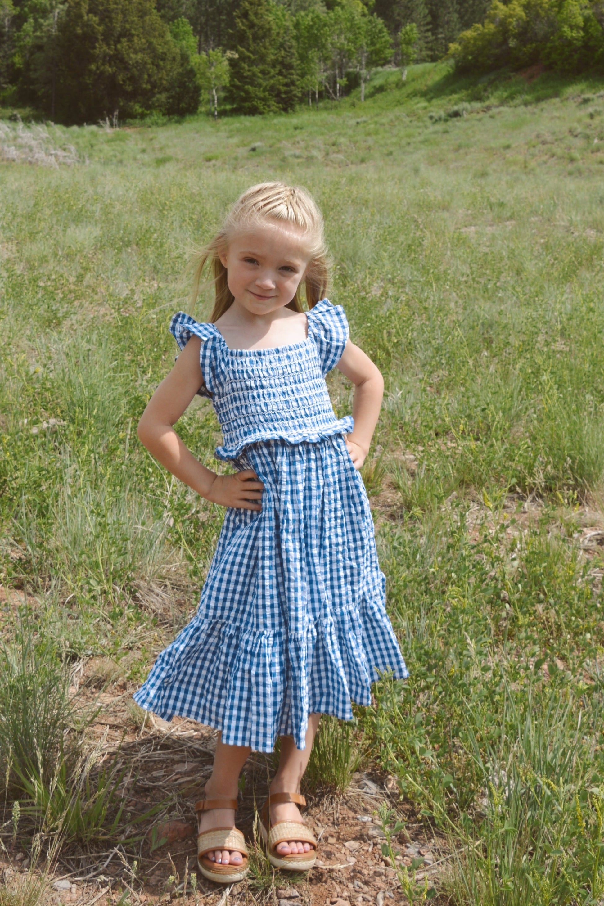 Citrus Tali Gingham Girl's Dress GIRL'S DRESS Citrus 