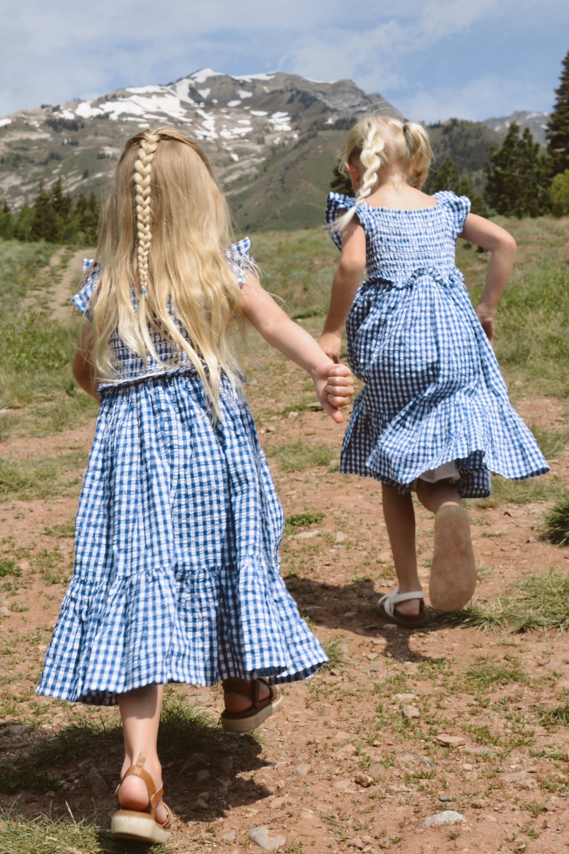 Citrus Tali Gingham Girl's Dress Blue Gingham / XL Citrus Tali Gingham Girl's Dress Blue Gingham / XL