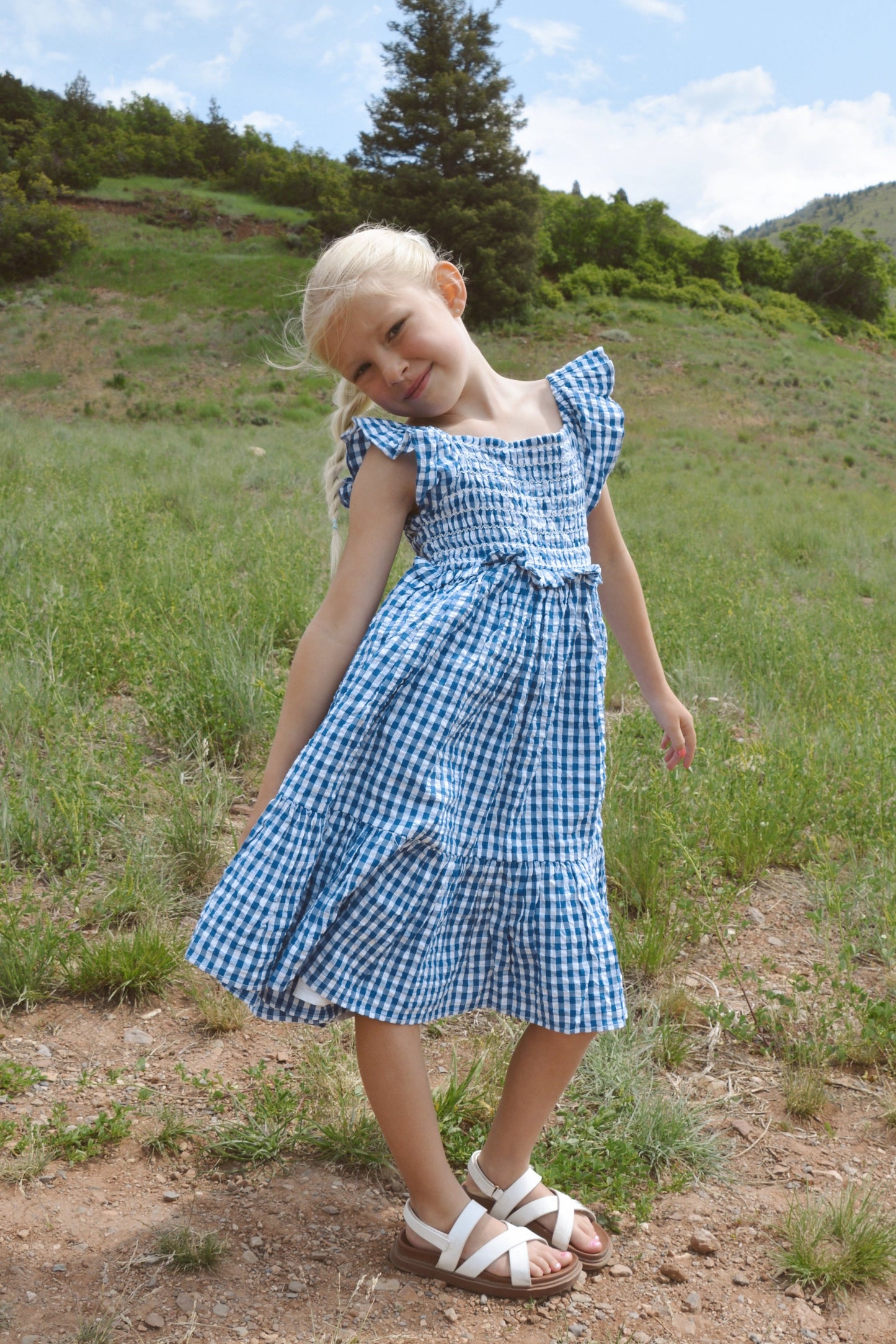 Citrus Tali Gingham Girl's Dress GIRL'S DRESS Citrus 