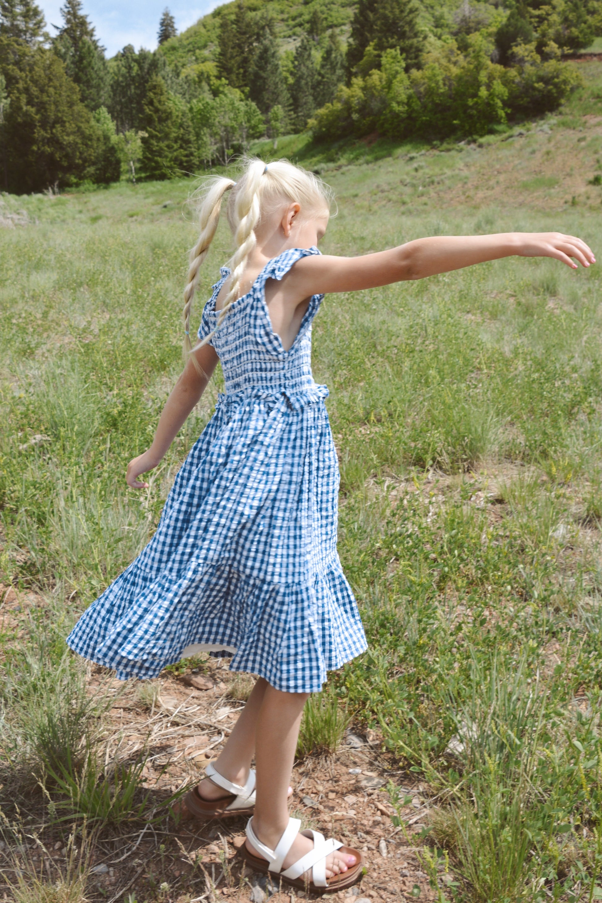 Citrus Tali Gingham Girl's Dress Called to Surf Citrus Tali Gingham Girl's Dress Called to Surf