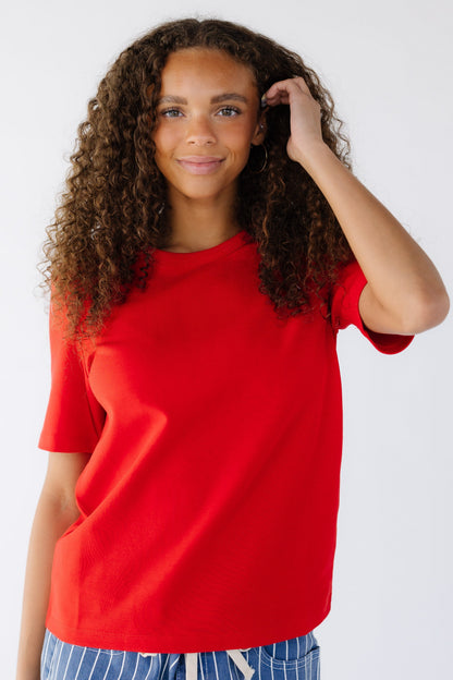 The Brielle Top -red tee for women and teens.