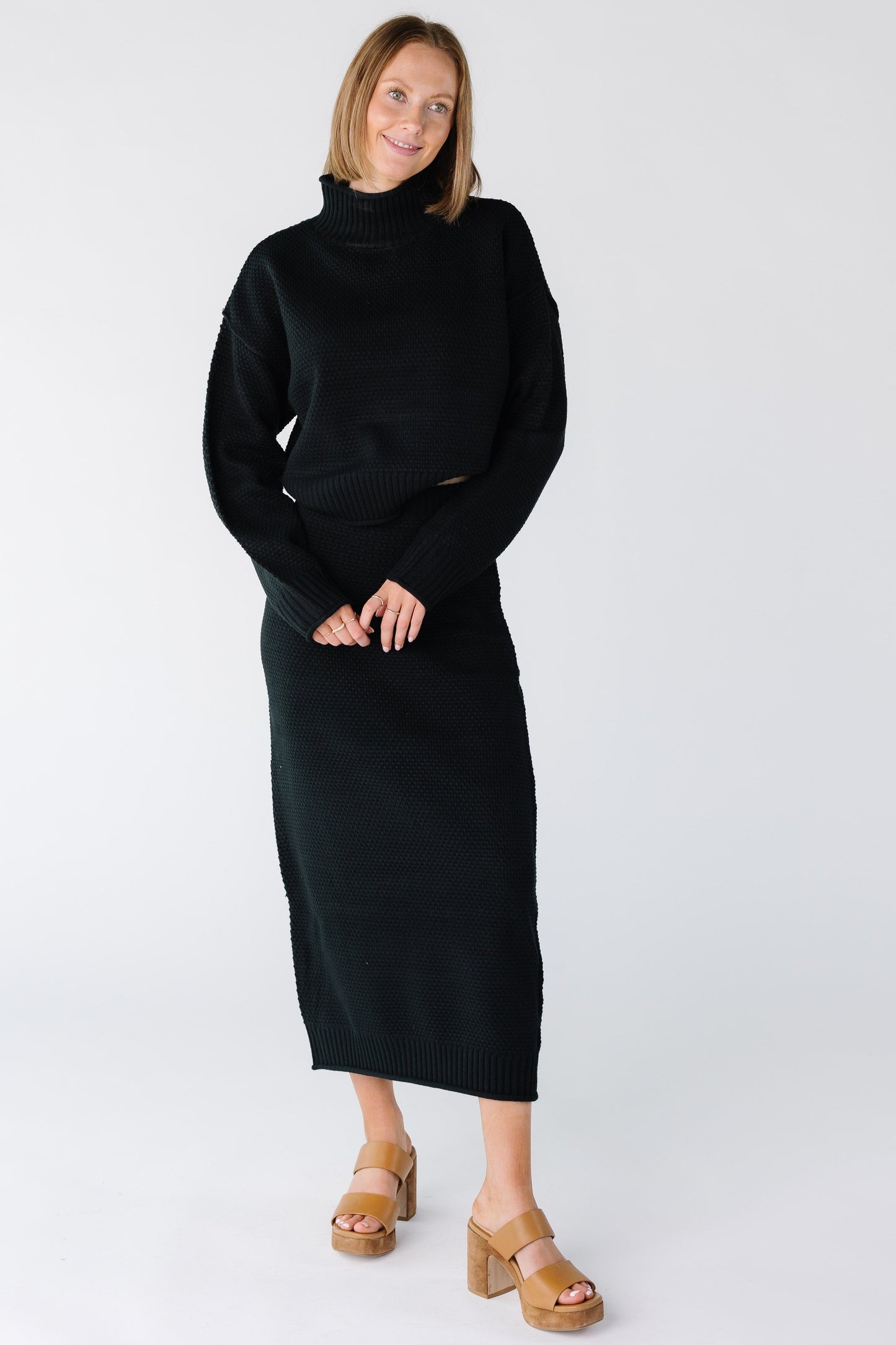 The Danzel Sweater Skirt Set for women and teens in black