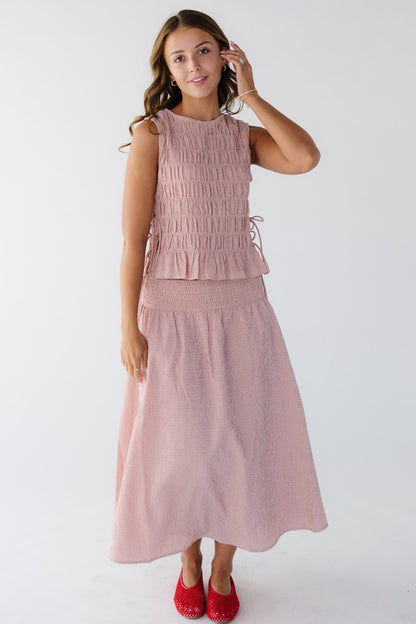 The Harper Skirt and Top in pink gingham for women and teen girls.