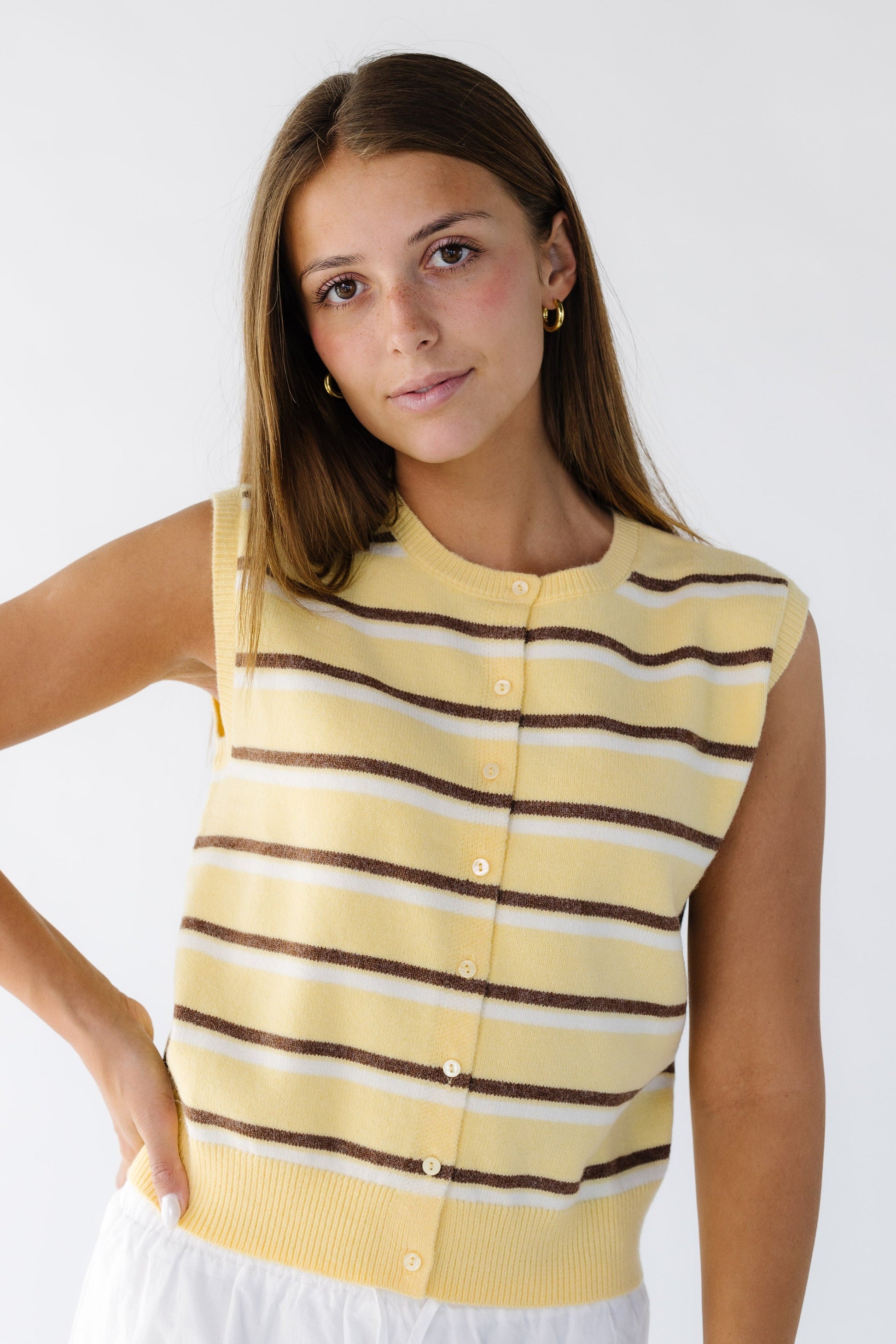The Grace Top WOMEN'S TOP Mod Ref Yellow/Brown/Ivory S 