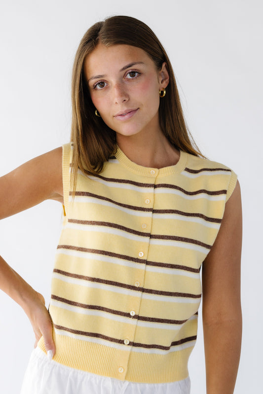 The Grace Top WOMEN'S TOP Mod Ref Yellow/Brown/Ivory S 