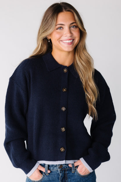 The Hanna Cardigan for women and teens in navy
