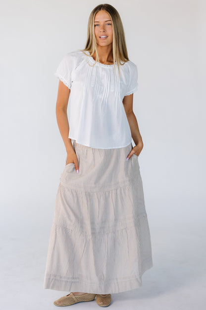 Citrus The Shae Skirt  in Camel Stripe for women and teens.