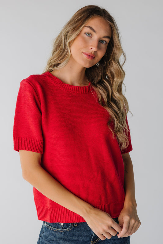 The Sunny Sweater for women in red