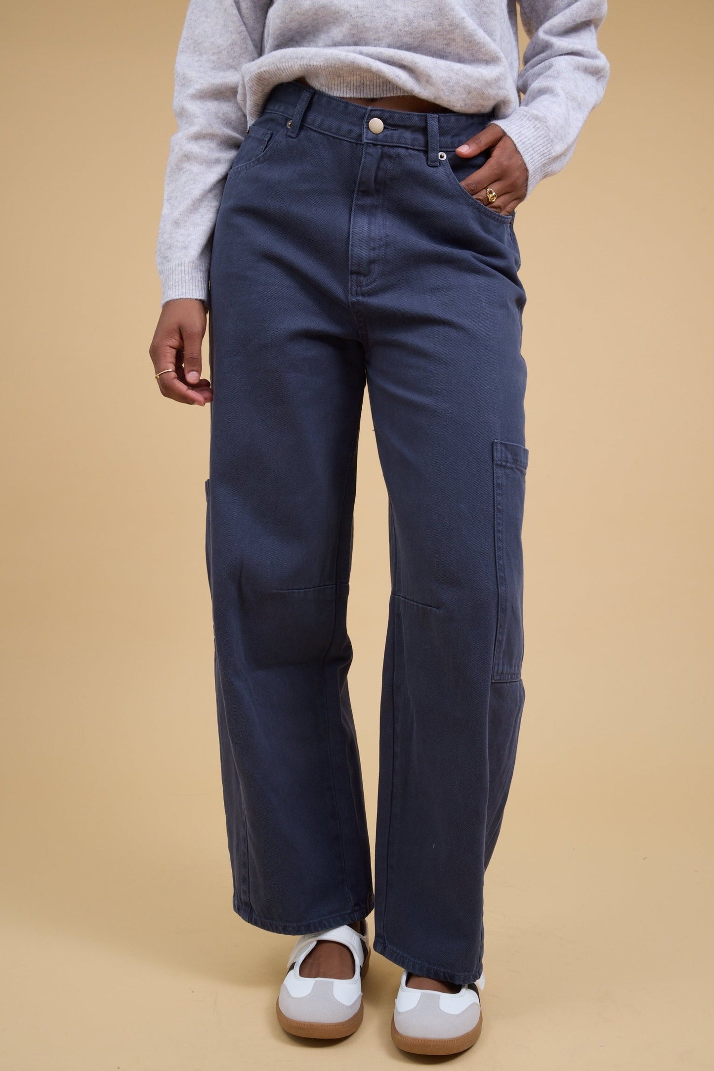 Washed Cargo Pants WOMEN'S DENIM Miou Muse 