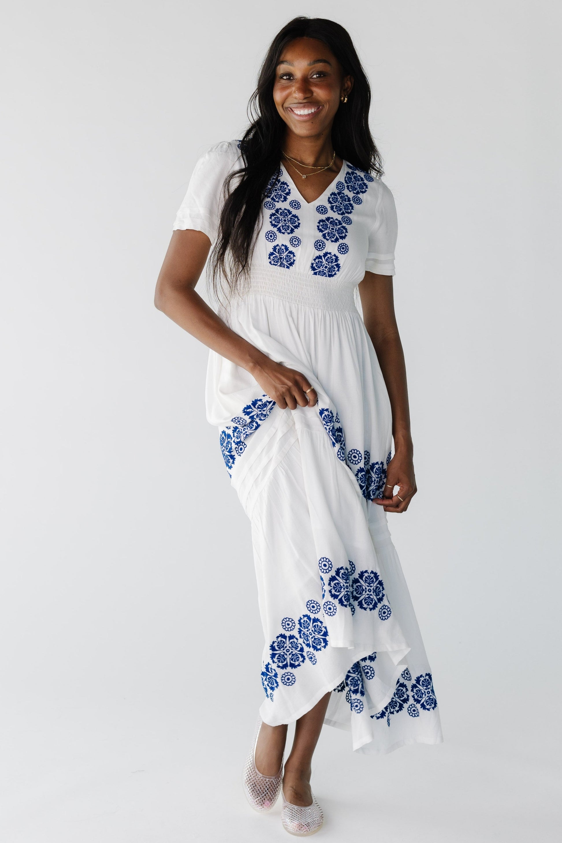 Shae Embroidered Dress WOMEN'S DRESS Citrus White XS 