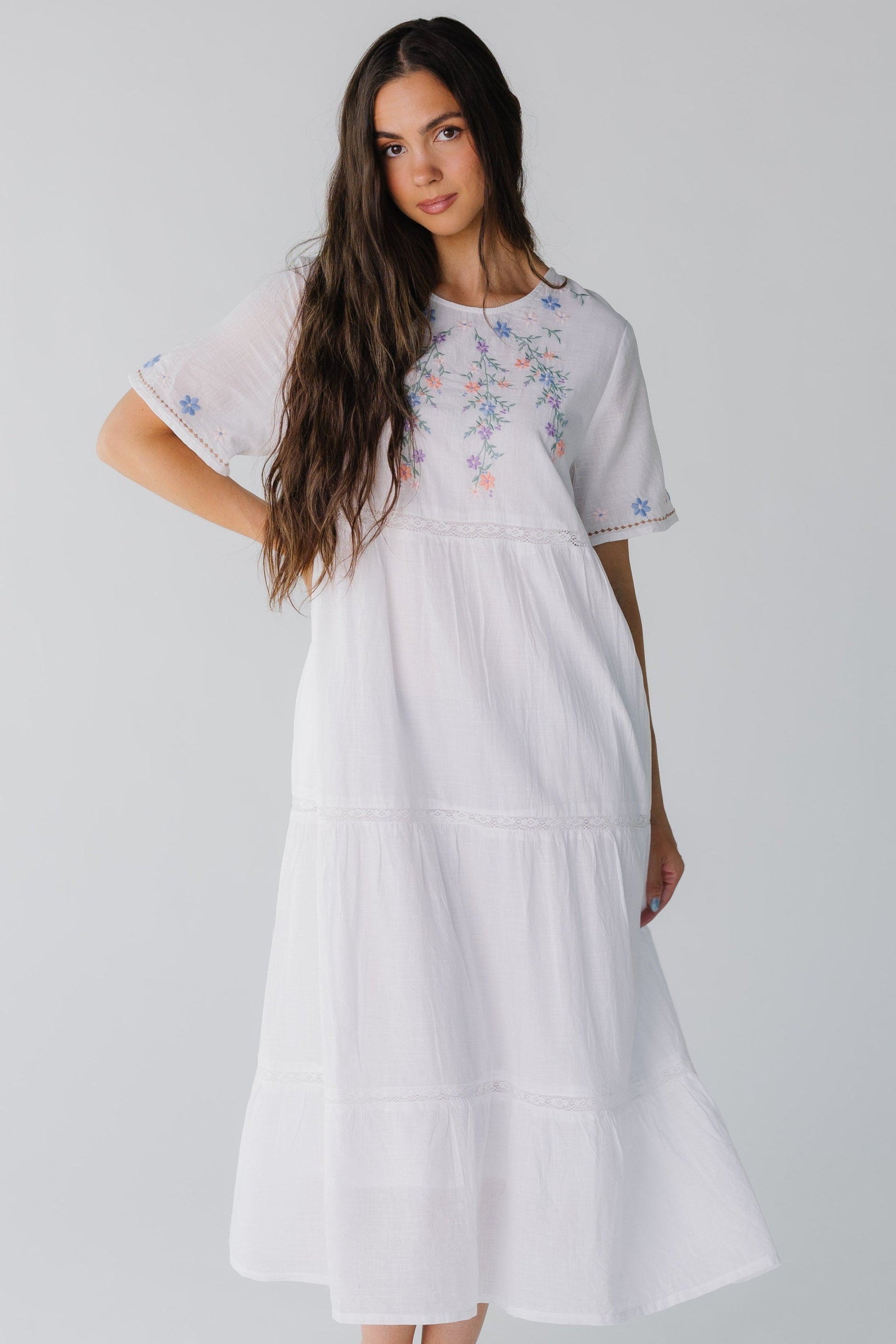 Citrus Spring Tiered Embroidered Dress WOMEN'S DRESS Citrus 