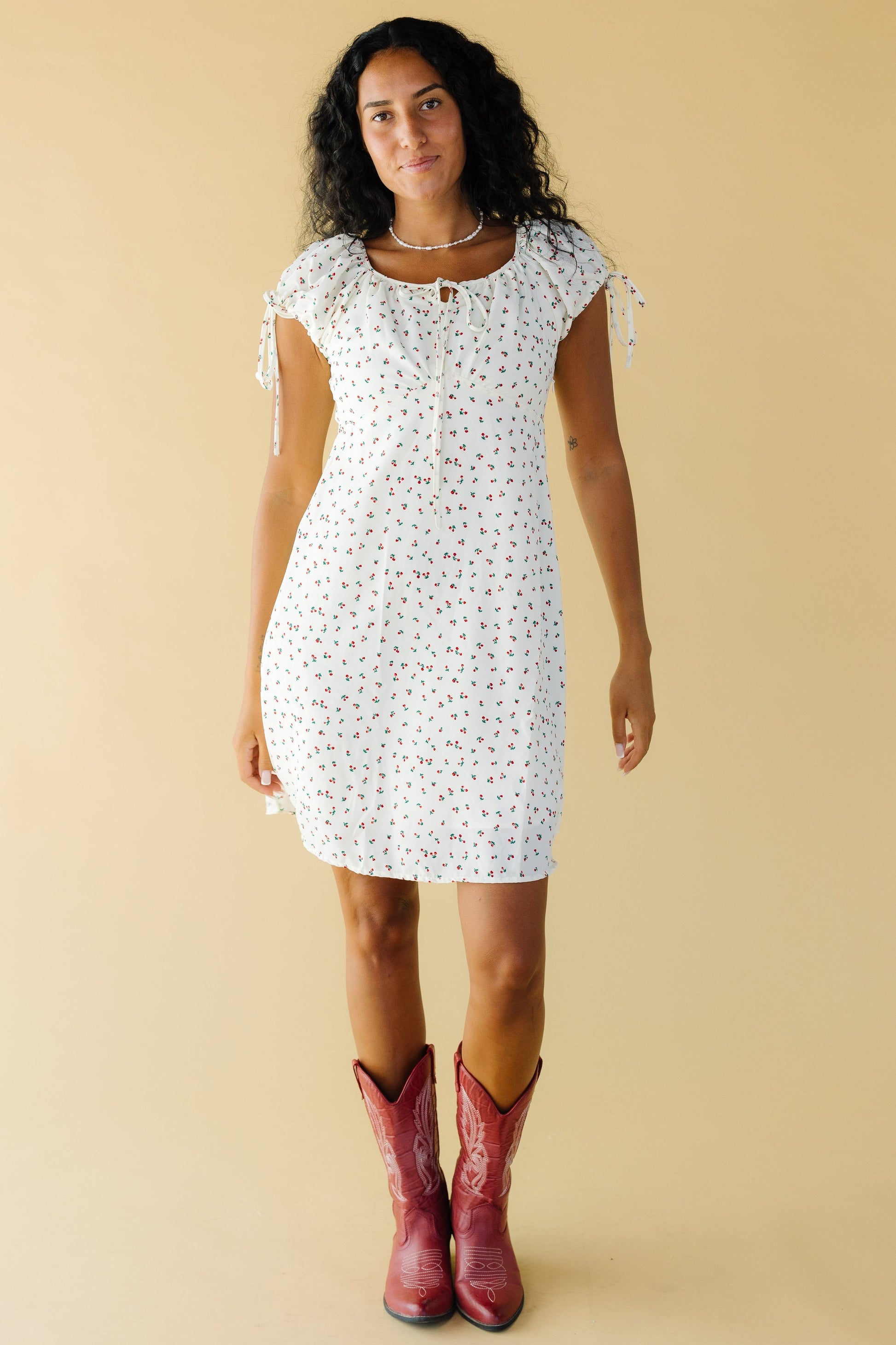 Brass & Roe Alani Knee Dress WOMEN'S DRESS brass & roe Cream XS 