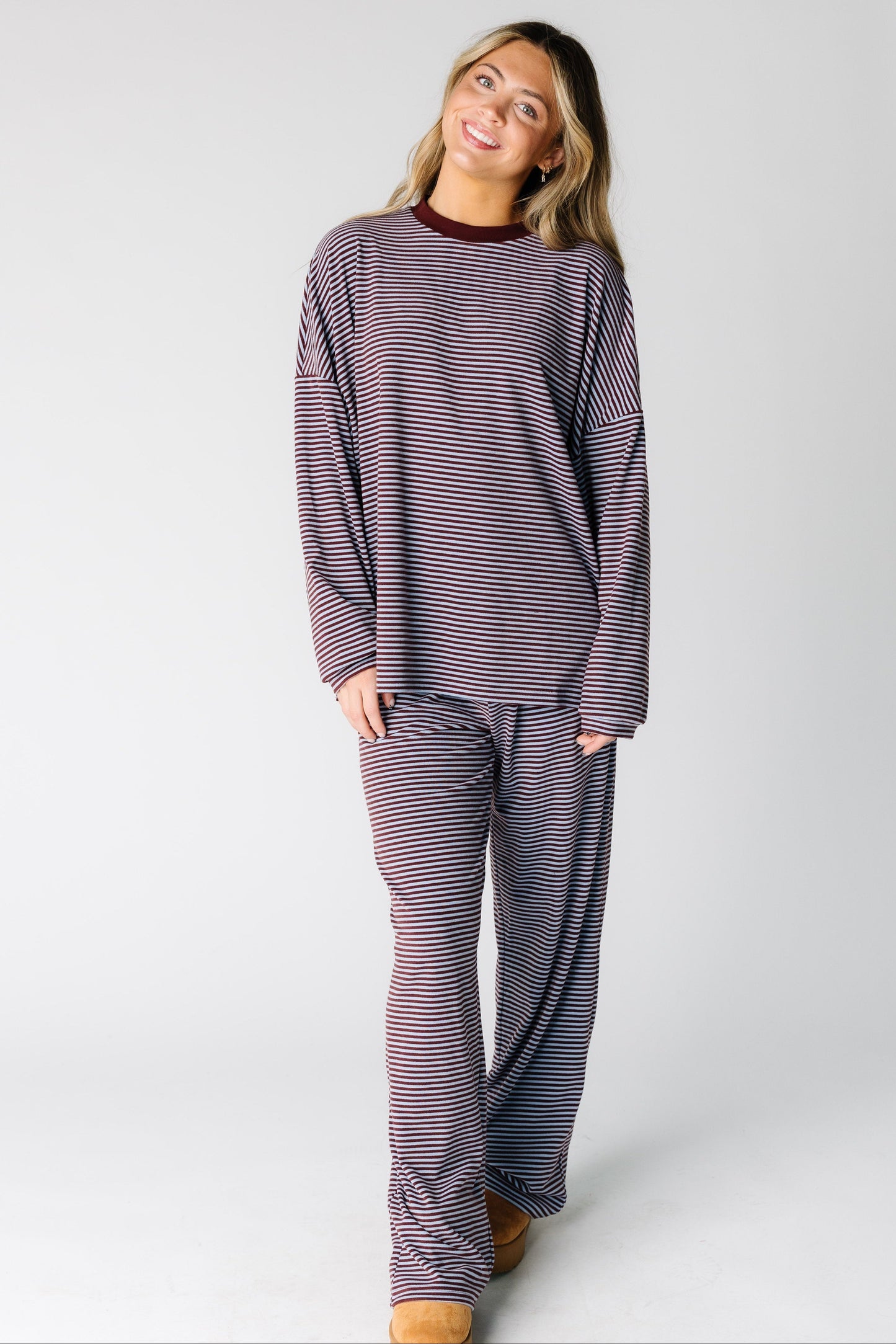 Cutie Everyday Stripe Set Women's Set brass & roe Burgundy/Blue XS 