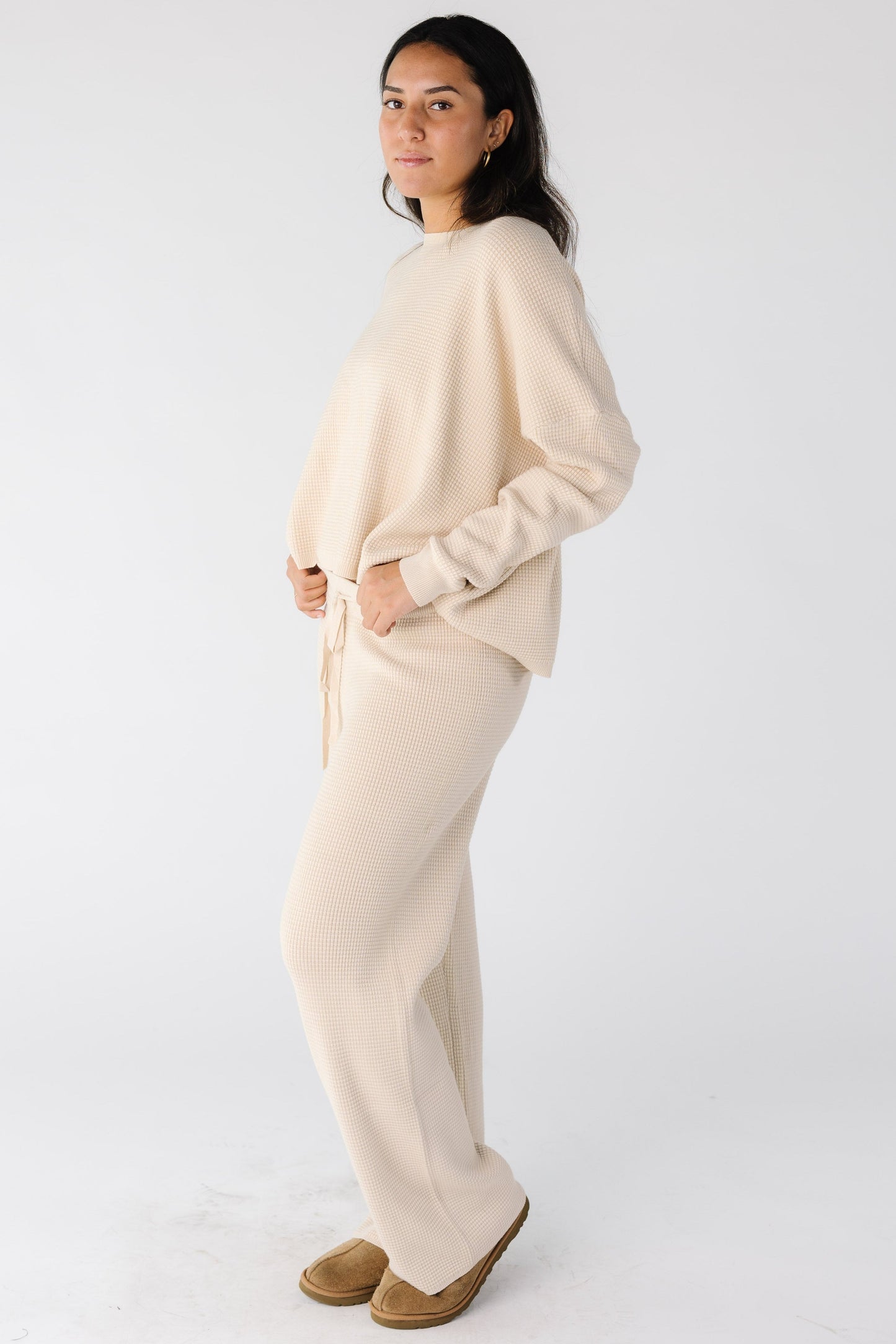 Out For Fun Sweater Pant Set Women's Set Tea N Rose Oatmeal S 