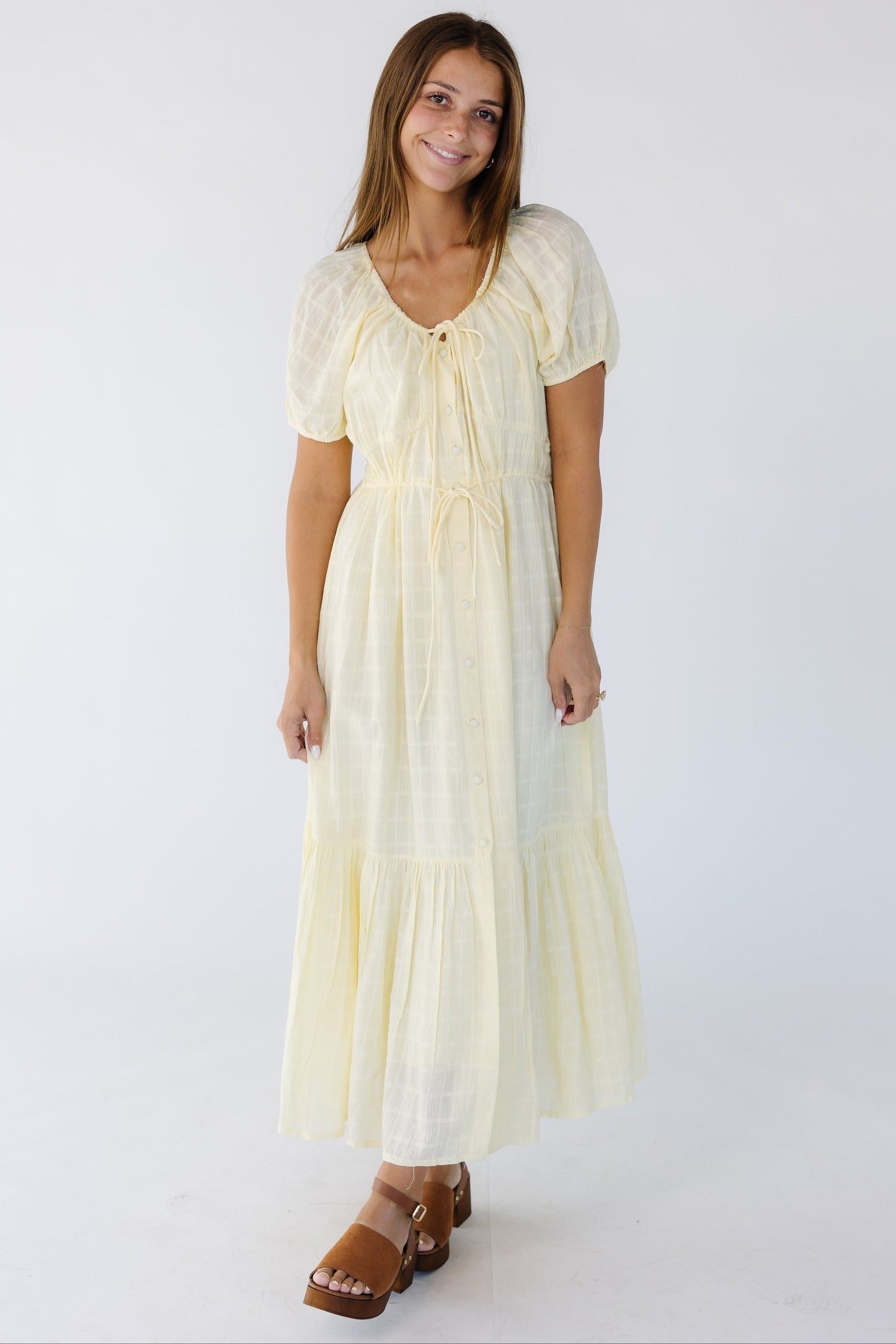 Citrus The Erika Dress in yellow for women and teen girls.