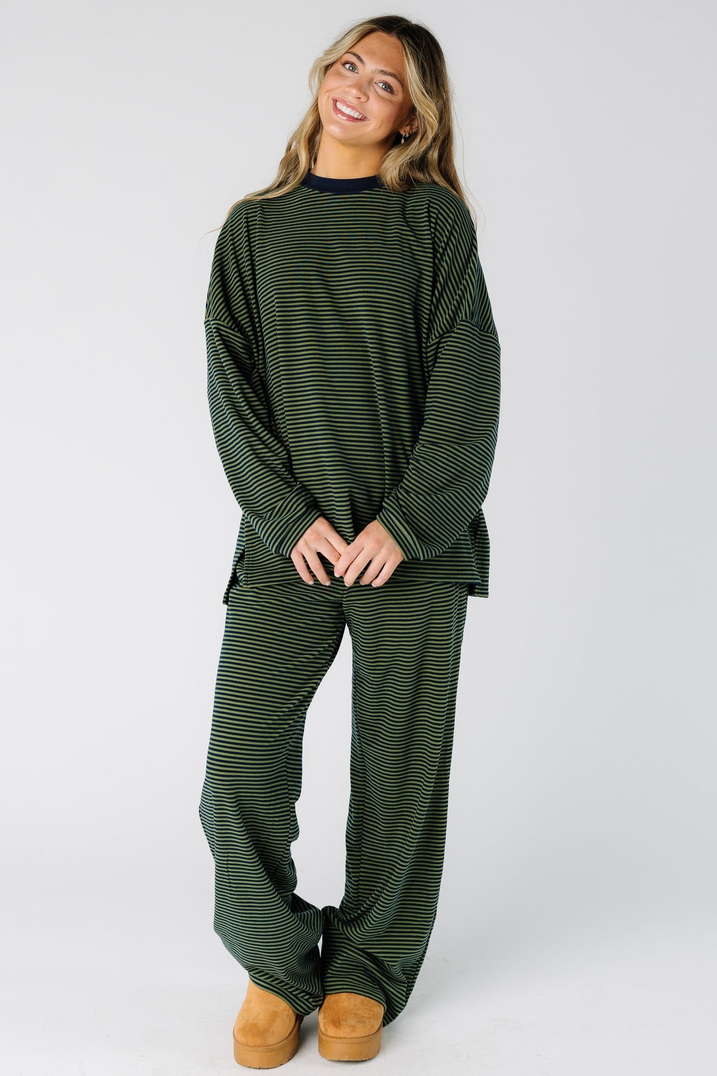 Cutie Everyday Stripe Set Women's Set brass & roe Olive/Navy XS 