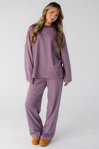 Cutie Everyday Stripe Spring Set in purple berry stripe for women and teens.