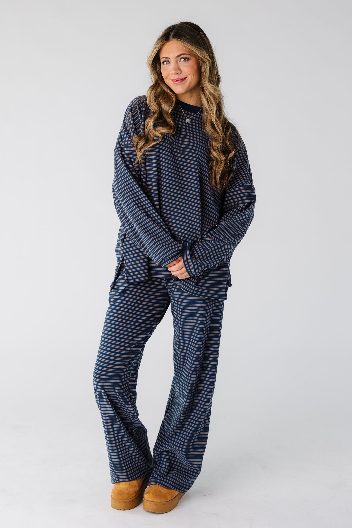 Cutie Everyday Stripe Spring Set Women's Set brass & roe Blue/Taupe XS 