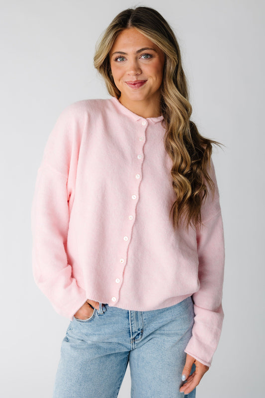 Aria Soft Cardigan - Baby Pink WOMEN'S CARDIGAN Things Between Baby Pink S 