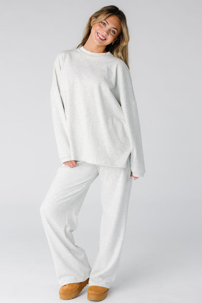 Cutie Everyday Stripe Spring Set in light heather grey narrow stripe for women and teens.