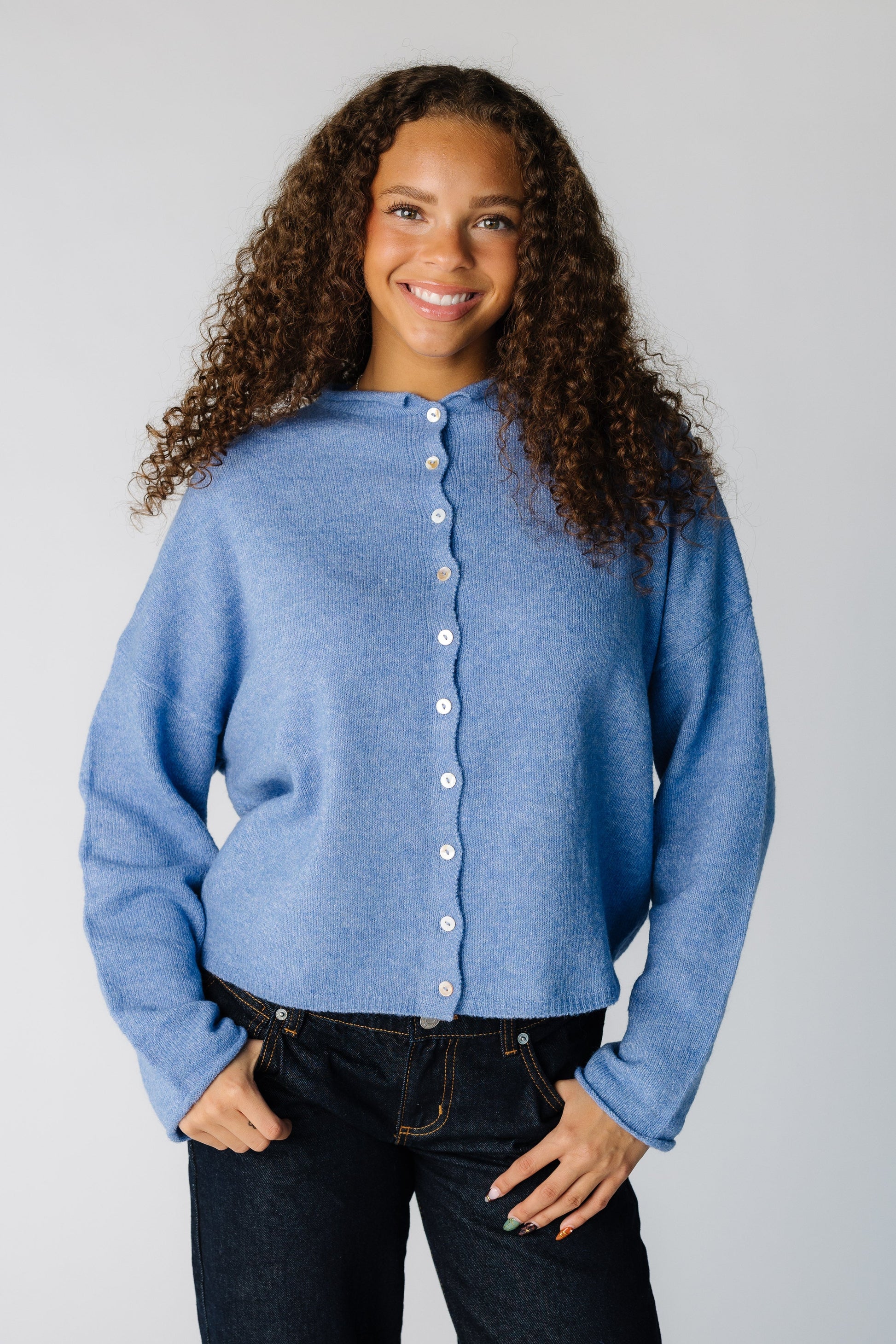 Aria Soft Cardigan WOMEN'S CARDIGAN Things Between Dusty Blue S 