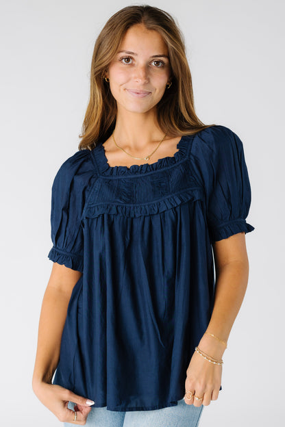 Citrus Eila Top in navy for women and teens