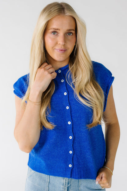 Bonnie Sweater Vest Cardigan WOMEN'S VEST Things Between Royal Blue S 