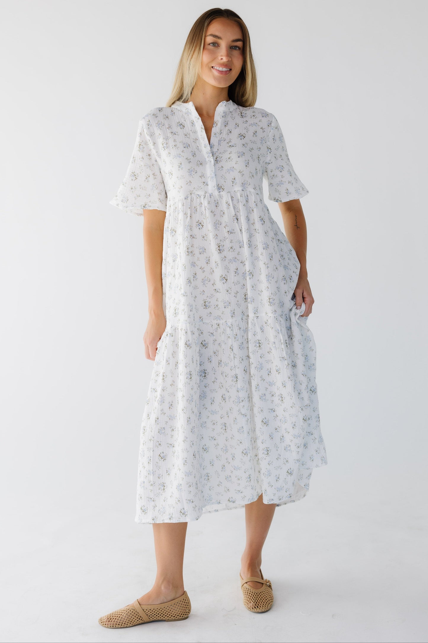 Brass & Roe Pondering Gauze Print Dress WOMEN'S DRESS brass & roe 