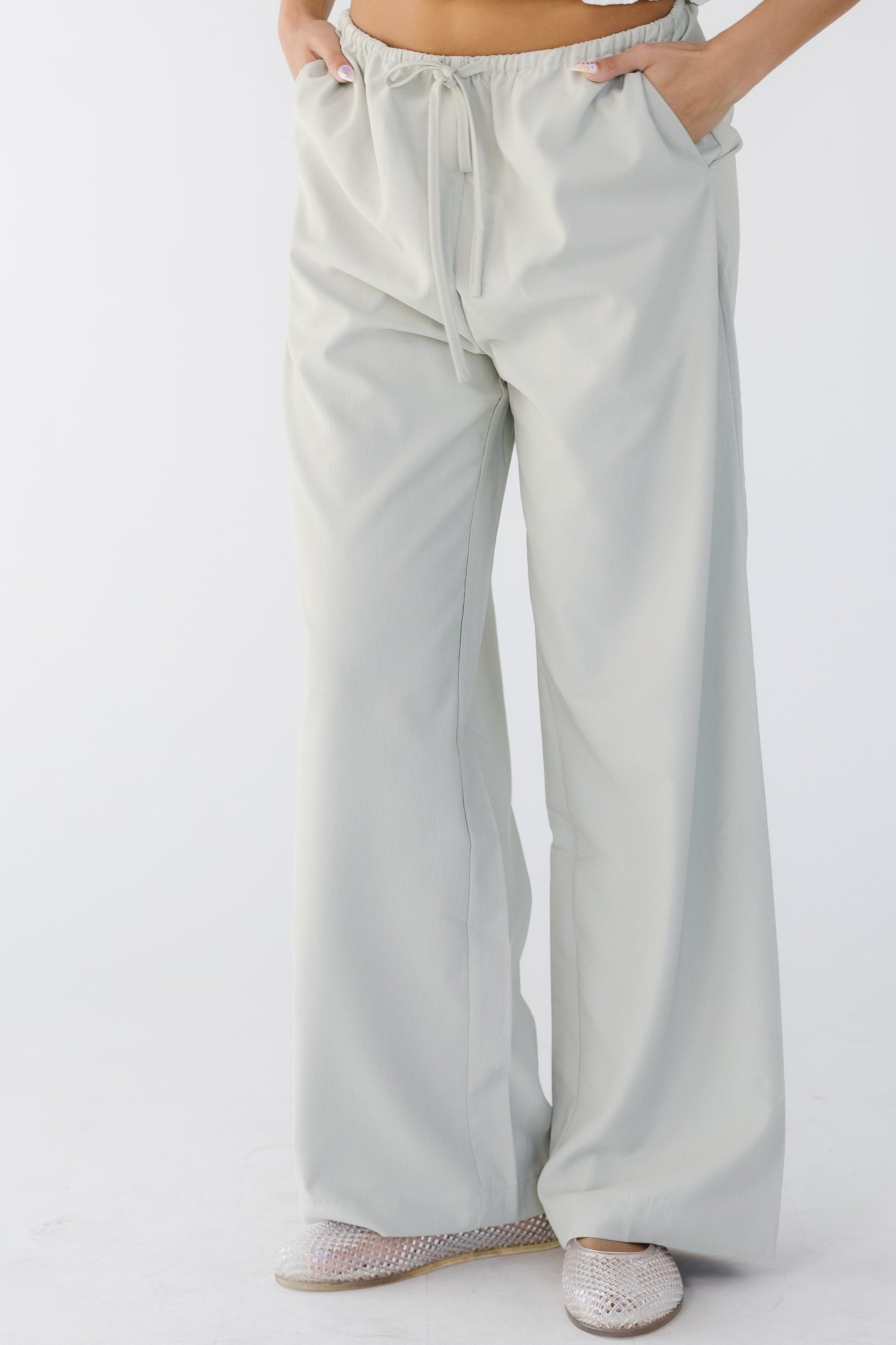 The Evelyn Pants in grey-taupe for women  and teen girls.