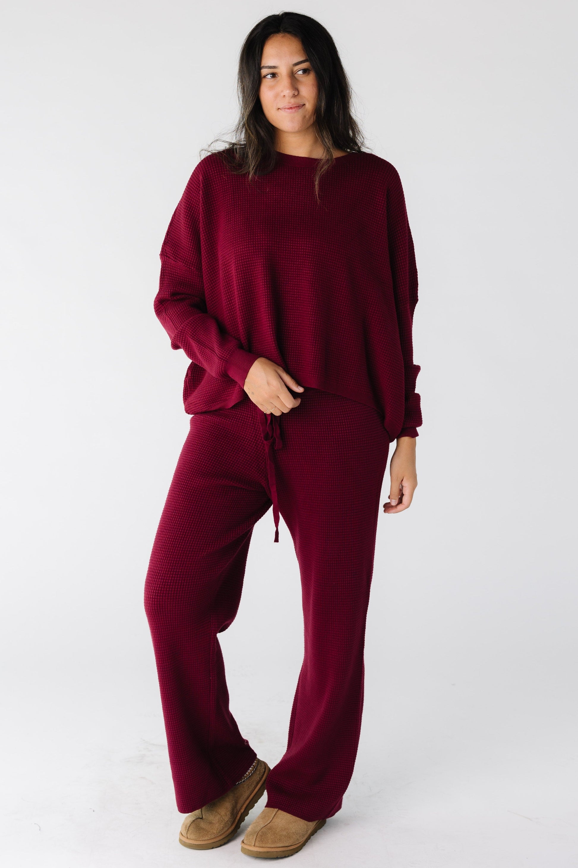 Out For Fun Sweater Pant Set Women's Set Tea N Rose Mulberry S 