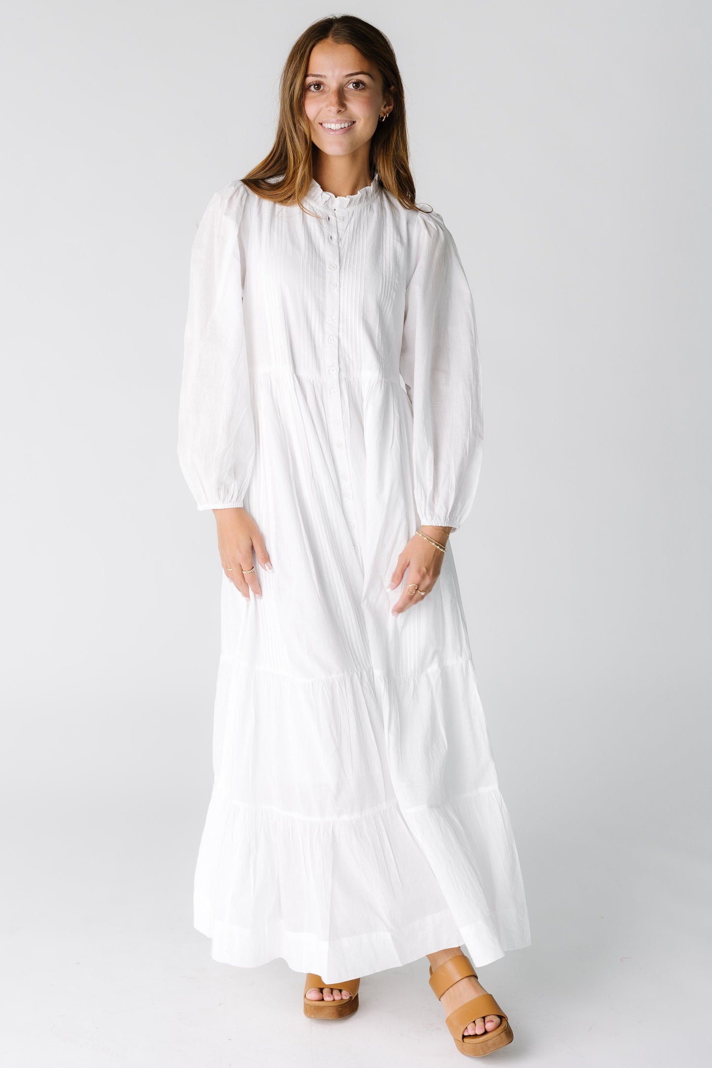 Citrus Flower Fields White Dress in white for women and teens