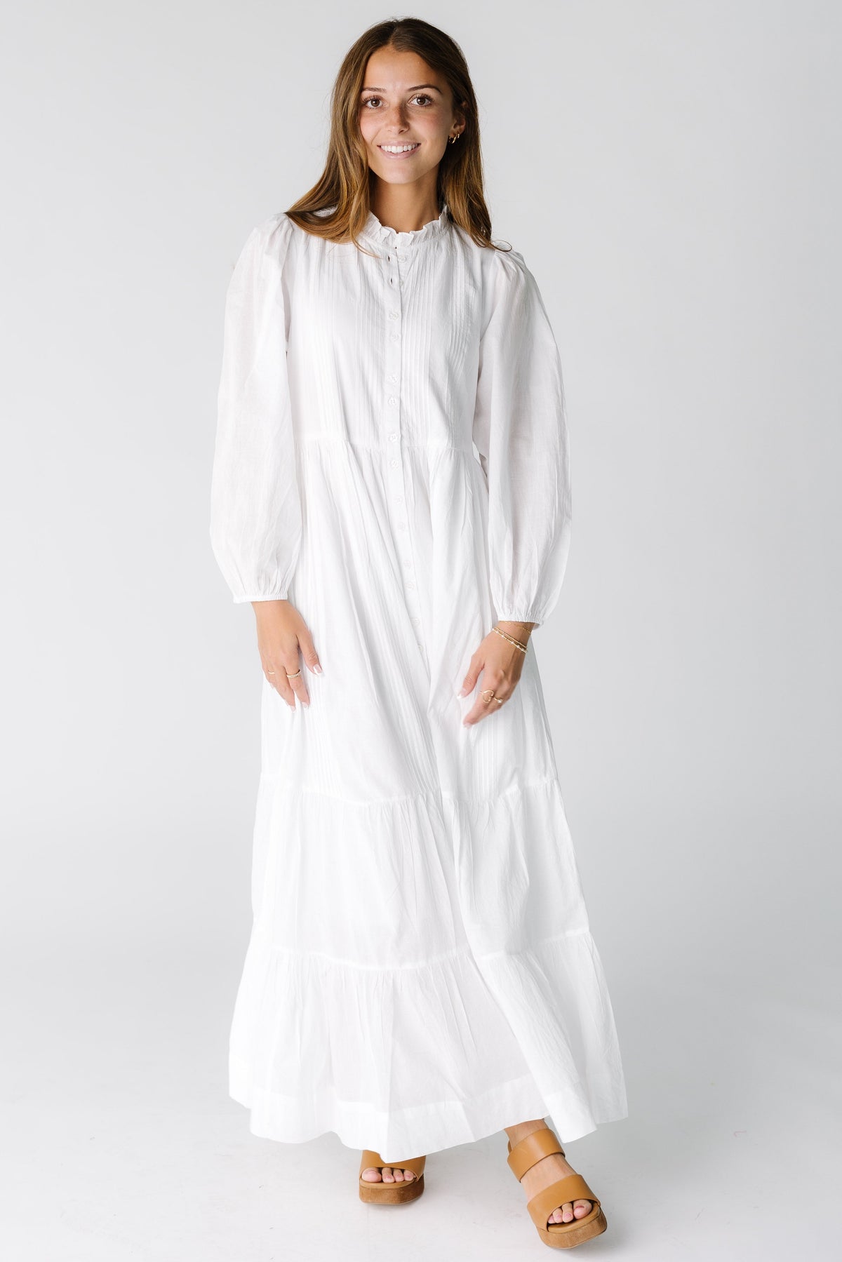 Citrus Flower Fields White Dress in white for women and teens