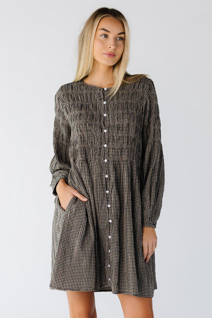 Brass & Roe Mia Smocked Knee Dress WOMEN'S DRESS Brass & Roe 