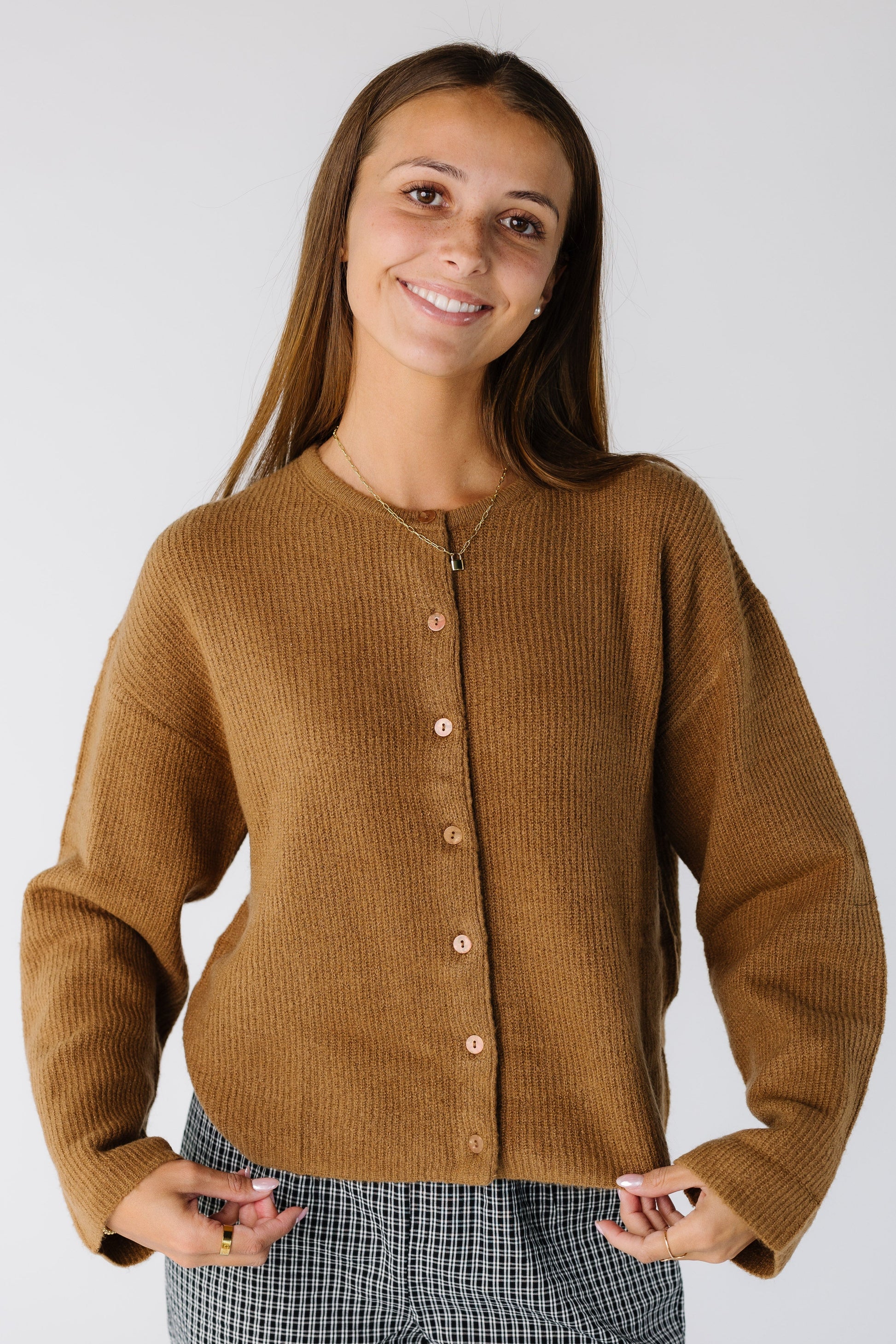 The Anabella Cardigan in brown for woman and teens