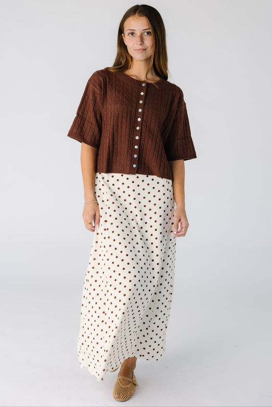Polka Dot Skirt WOMEN'S SKIRTS Polagram Cream/Brown S 