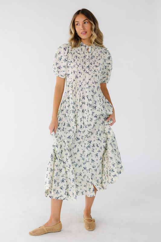 Citrus Flower Fields Maxi Dress WOMEN'S DRESS Citrus Cream Print XS 