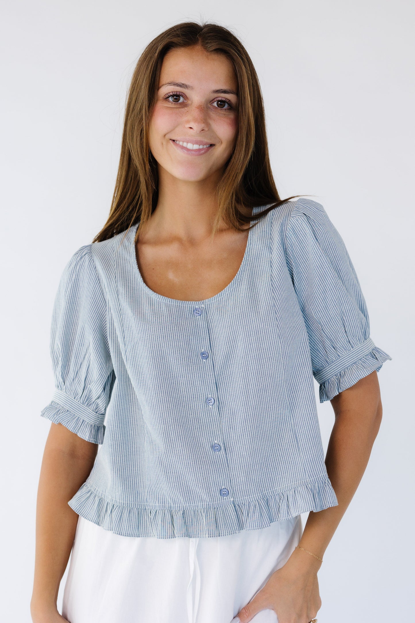Serina Stripe Top WOMEN'S TOP Things Between Blue S 