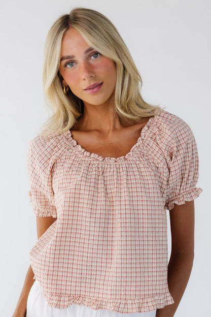Francine Checker Top in red plaid for women & teen girls.