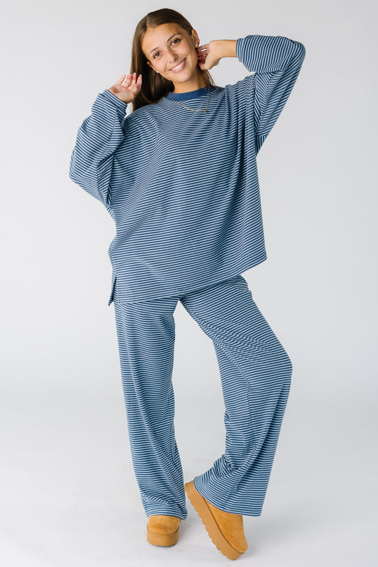 Cutie Everyday Stripe Set Women's Set by Brass & Roe in blue