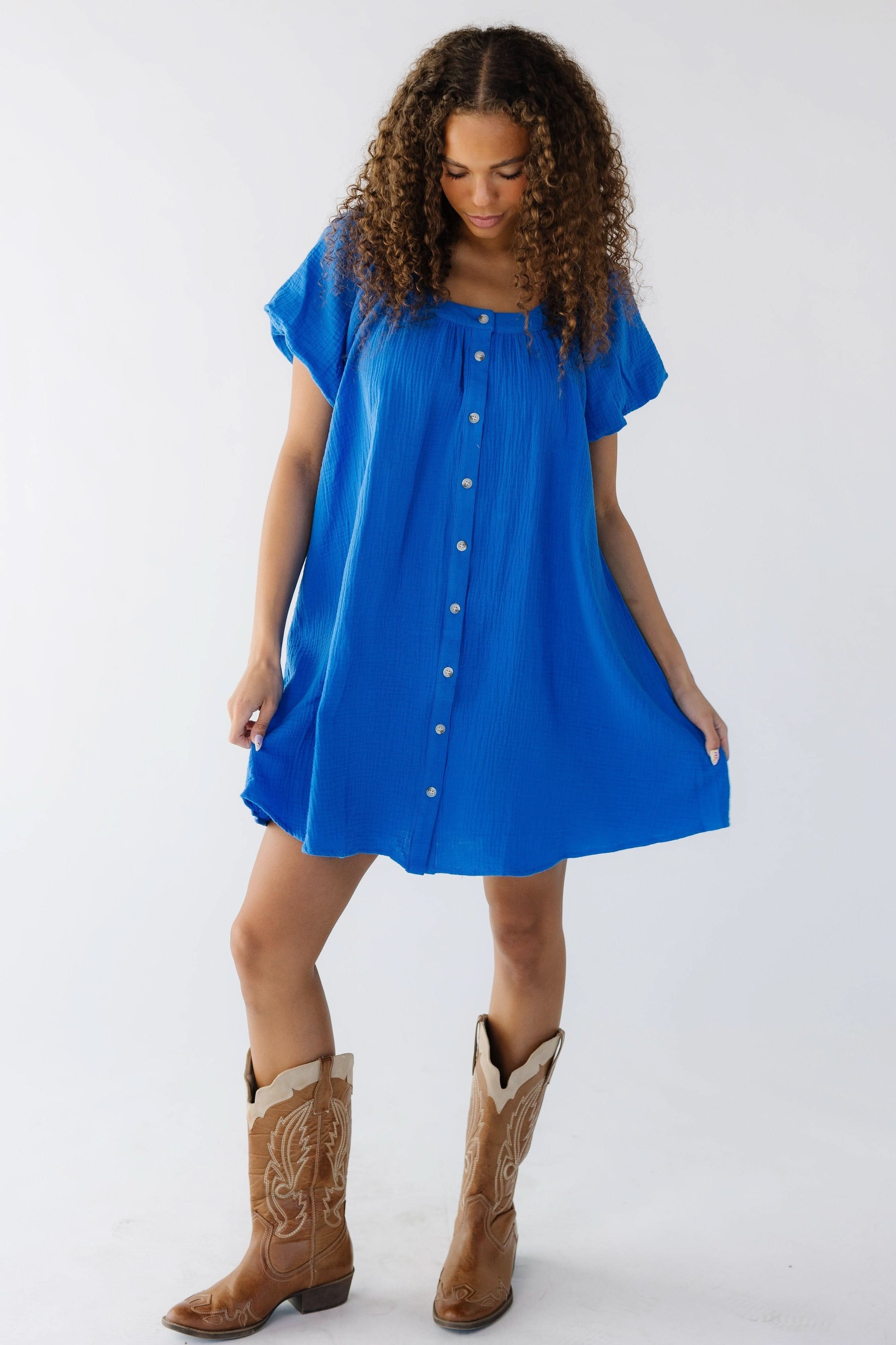Brass & Roe Ellie Gauze Knee Dress WOMEN'S DRESS brass & roe 