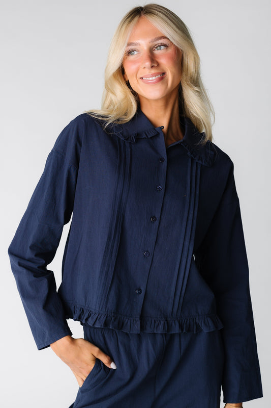 The Kelsea Ruffle Blouse WOMEN'S TOP Things Between Midnight S 