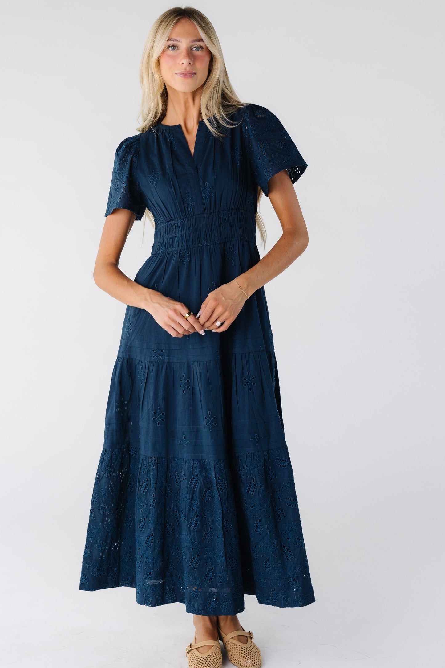 Citrus Eyelet Shae Dress - Blue WOMEN'S DRESS Citrus 