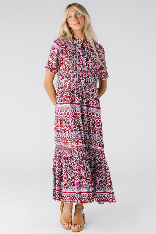 Citrus Pintuck Mix Print Dress WOMEN'S DRESS Citrus Mix Print XS 
