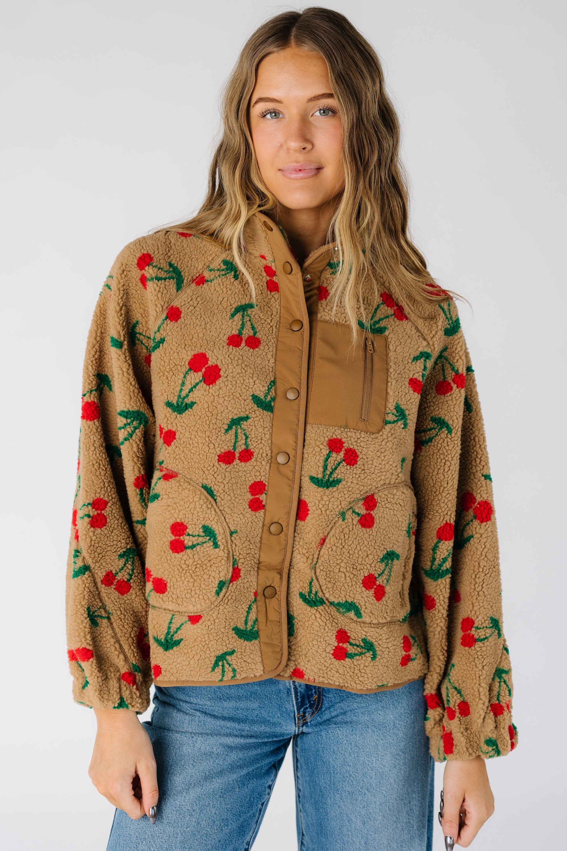 Choco Cherry Sherpa Jacket WOMEN'S JACKETS Very J 